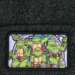 Teenage Mutant Ninja Turtles TMNT Dark Heather Grey Beanie With Sewer Screen Grab Patch