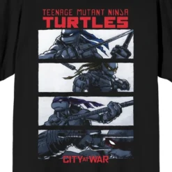 Teenage Mutant Ninja Turtles TMNT City At War Men's Black Short Sleeve Crew Neck Tee