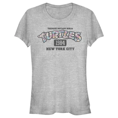 Junior's Teenage Mutant Ninja Turtles New York City 1984 Floral Logo T-Shirt - Image 3