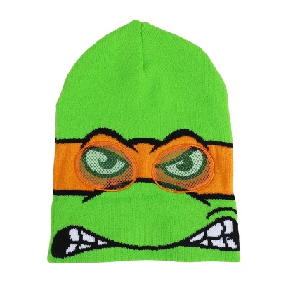 Teenage Mutant Ninja Turtles TMNT Rolldown Mikey Adult Mesh Eye Green Beanie - Image 3