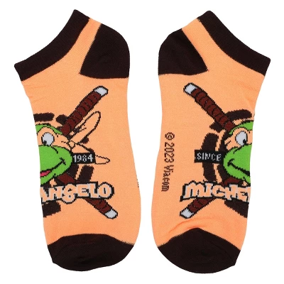 Teenage Mutant Ninja Turtles TMNT Retro Cartoon Turtle Team 5-Pack Women's Ankle Socks - Image 2