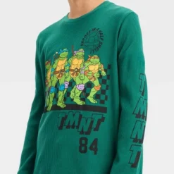 Boys' Teenage Mutant Ninja Turtles Long Sleeve Thermal Graphic T-Shirt - Green