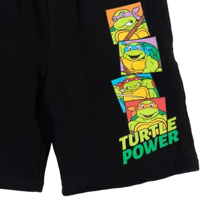 Teenage Mutant Ninja Turtles French Terry 2 Pack Shorts Black / Green - Image 4