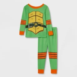 Toddler Teenage Mutant Ninja Turtles Halloween Matching Family Michelangelo Pajama Set - Green