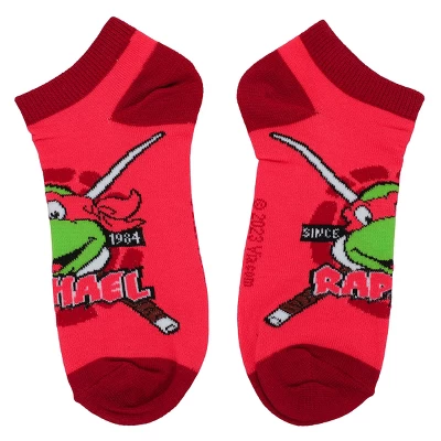 Teenage Mutant Ninja Turtles TMNT Retro Cartoon Turtle Team 5-Pack Women's Ankle Socks