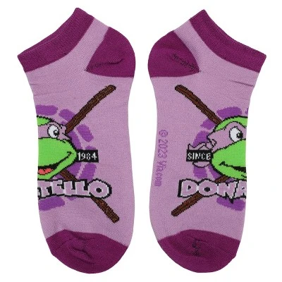 Teenage Mutant Ninja Turtles TMNT Retro Cartoon Turtle Team 5-Pack Women's Ankle Socks - Image 3
