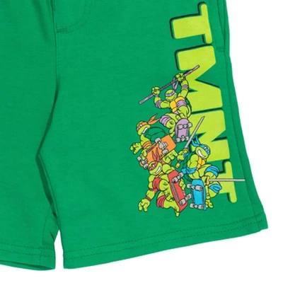 Teenage Mutant Ninja Turtles French Terry 2 Pack Shorts Black / Green - Image 3