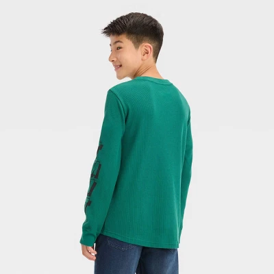 Boys' Teenage Mutant Ninja Turtles Long Sleeve Thermal Graphic T-Shirt - Green - Image 2