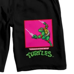 Teenage Mutant Ninja Turtles Tmnt Classic Cartoon Raphael Men's Black Sleep Pajama Shorts