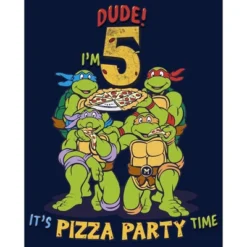 Boy's Teenage Mutant Ninja Turtles 5th Birthday Pizza Party T-Shirt