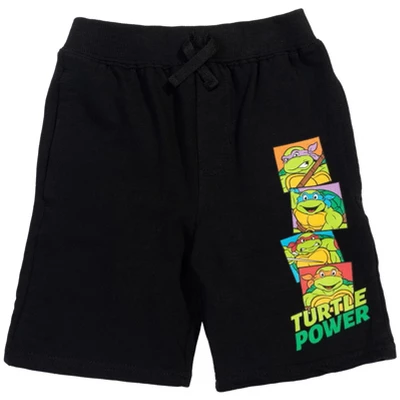 Teenage Mutant Ninja Turtles French Terry 2 Pack Shorts Black / Green - Image 2