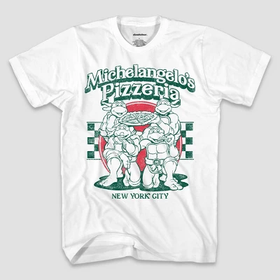 Men's Teenage Mutant Ninja Turtles Pizza Short Sleeve Graphic T-Shirt - White - Image 3