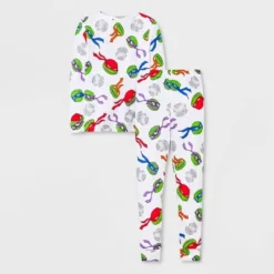 Boys' Teenage Mutant Ninja Turtles Uniform Snug Fit 4pc Pajama Set - Green