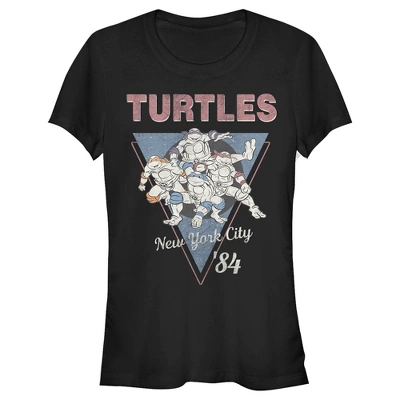 Junior's Teenage Mutant Ninja Turtles Vintage Group Triangle T-Shirt - Image 3