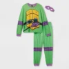 Adult Teenage Mutant Ninja Turtles Donatello Halloween Matching Family Pajama Set With Mask - Green