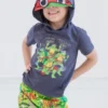 Teenage Mutant Ninja Turtles Leonardo Michelangelo Raphael T-Shirt And Mesh Shorts Outfit Set Toddler To Big Kid