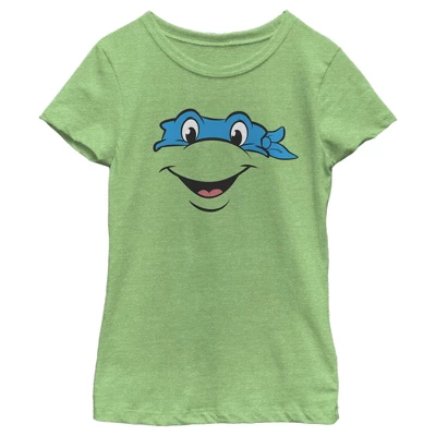 Girl's Teenage Mutant Ninja Turtles Leonardo Face T-Shirt - Image 3