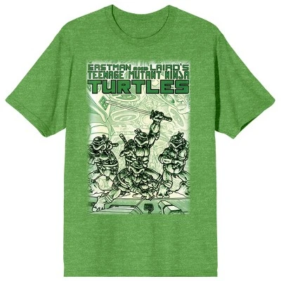 Teenage Mutant Ninja Turtles TMNT Comic Origins Monotone Art Crew Neck Short Sleeve Green Heather Women's T-shirt - Image 3