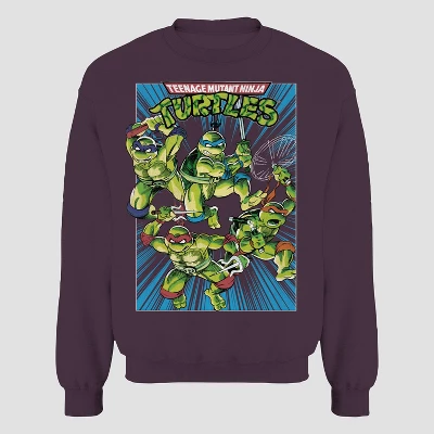 Men's Viacom Teenage Mutant Ninja Turtles Graphic Pullover Sweatshirt - Plum Purple - Image 2