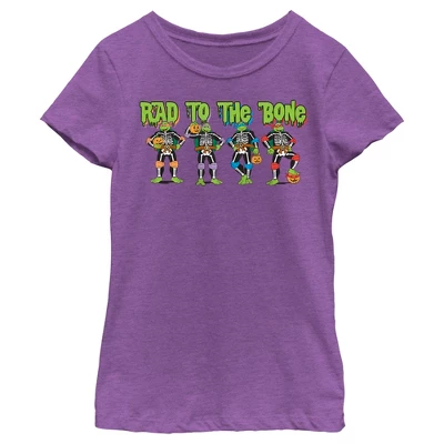 Girl's Teenage Mutant Ninja Turtles Halloween Rad To The Bone T-Shirt - Image 3